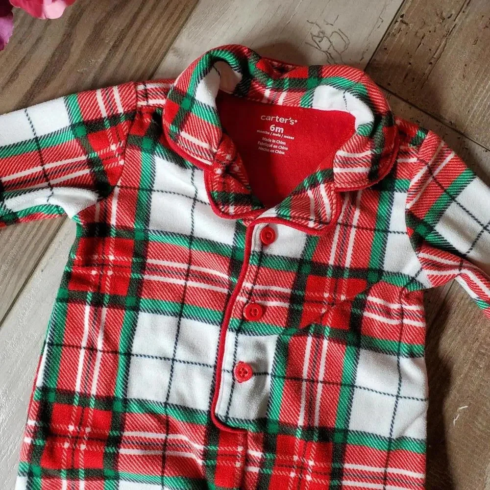 Carter's Plaid One Piece Jumpsuit Size 6m